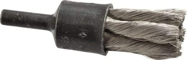 Osborn - 1/2" Brush Diam, Knotted, End Brush - 1/4" Diam Shank, 22,000 Max RPM - Industrial Tool & Supply