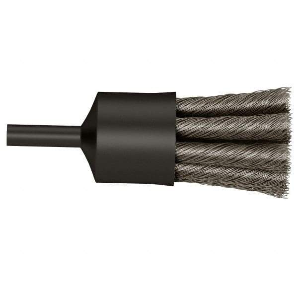 Osborn - 3/4" Brush Diam, Knotted, End Brush - 1/4" Diam Shank, 20,000 Max RPM - Industrial Tool & Supply