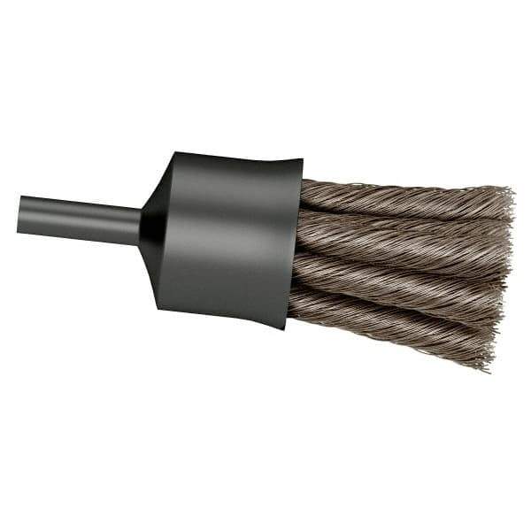 Osborn - 3/4" Brush Diam, Knotted, End Brush - 1/4" Diam Shank, 20,000 Max RPM - Industrial Tool & Supply