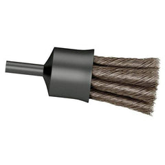 Osborn - 3/4" Brush Diam, Knotted, End Brush - 1/4" Diam Shank, 20,000 Max RPM - Industrial Tool & Supply