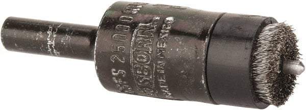 Osborn - 1/2" Brush Diam, End Brush - 1/4" Diam Shank, 3/32" Pilot Diam, 25,000 Max RPM - Industrial Tool & Supply