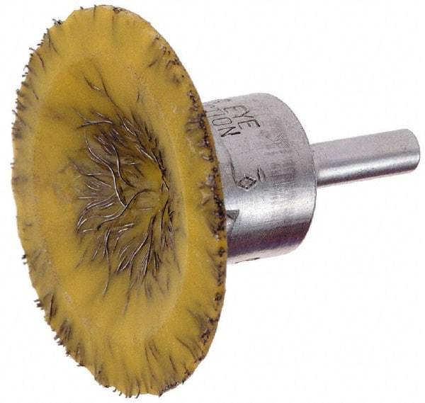 Osborn - 1-3/4" Brush Diam, Encapsulated, Flared End Brush - 1/4" Diam Shank, 25,000 Max RPM - Industrial Tool & Supply