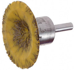 Osborn - 1-3/4" Brush Diam, Encapsulated, Flared End Brush - 1/4" Diam Shank, 25,000 Max RPM - Industrial Tool & Supply