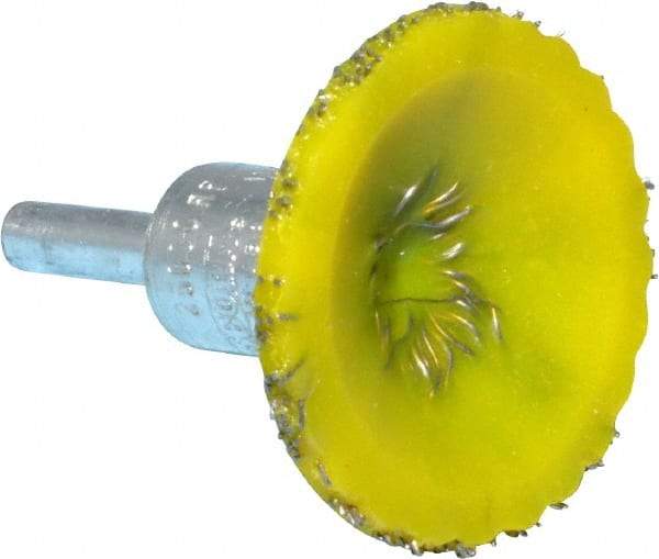 Osborn - 1-3/4" Brush Diam, Encapsulated, Flared End Brush - 1/4" Diam Shank, 25,000 Max RPM - Industrial Tool & Supply