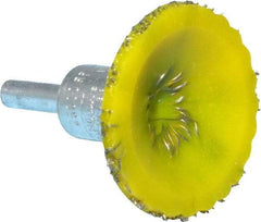 Osborn - 1-3/4" Brush Diam, Encapsulated, Flared End Brush - 1/4" Diam Shank, 25,000 Max RPM - Industrial Tool & Supply