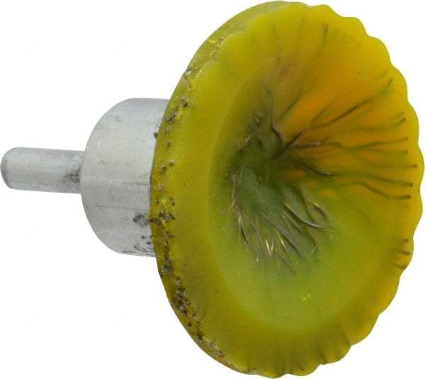 Osborn - 2" Brush Diam, Encapsulated, Flared End Brush - 1/4" Diam Shank, 20,000 Max RPM - Industrial Tool & Supply