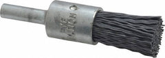 Osborn - 320 Grit, 1/2" Brush Diam, End Brush - Extra Fine Grade, 1/4" Diam Shank, 9,000 Max RPM - Industrial Tool & Supply