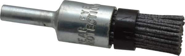 Osborn - 80 Grit, 1/2" Brush Diam, End Brush - Medium Grade, 1/4" Diam Shank, 9,000 Max RPM - Industrial Tool & Supply