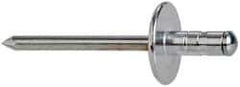 RivetKing - Size 62-64 Large Flange Head Aluminum Multi Grip Blind Rivet - Steel Mandrel, 0.062" to 1/4" Grip, 0.612" Head Diam, 0.192" to 0.196" Hole Diam, 0.519" Length Under Head, 3/16" Body Diam - Industrial Tool & Supply