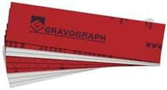 Gravotech - 8 Inch Long x 2 Inch High, Plastic Engraving Stock - Red and White - Industrial Tool & Supply