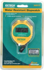 Extech - Stopwatch, Timer and Clock - Yellow - Industrial Tool & Supply