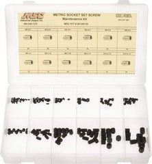 Value Collection - 140 Piece, M3 to M10, Alloy Steel Set Screw Assortment - Socket Cap Head, Hex Socket Drive, 5 to 12mm Long - Industrial Tool & Supply