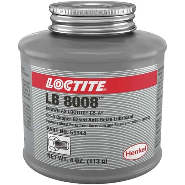 Loctite - 4 oz Can High Temperature Anti-Seize Lubricant - Copper/Graphite, -29 to 1,800°F, Copper Colored, Water Resistant - Industrial Tool & Supply