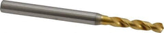 OSG - 3.0988mm 130° Spiral Flute Vanadium High Speed Steel Screw Machine Drill Bit - TiN Finish, Right Hand Cut, 18mm Flute Length, 50mm OAL, Faceted Point, Straight Shank - Industrial Tool & Supply