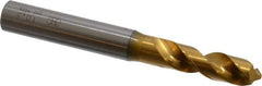 OSG - 10.50036mm 120° Spiral Flute Vanadium High Speed Steel Screw Machine Drill Bit - TiN Finish, Right Hand Cut, 43mm Flute Length, 100mm OAL, Faceted Point, Straight Shank - Industrial Tool & Supply