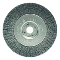 ‎4″ Diameter-3/8″-1/2″ Arbor Hole - Crimped Steel Wire Straight Wheel - Industrial Tool & Supply