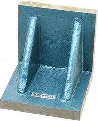 Interstate - 4" Wide x 4" Deep x 4" High Cast Iron Machined Angle Plate - Standard Plate, Flat Surface, Double Web, Single Plate - Industrial Tool & Supply