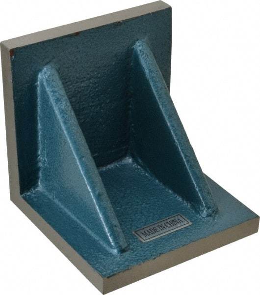 Interstate - 5" Wide x 5" Deep x 5" High Cast Iron Machined Angle Plate - Standard Plate, Flat Surface, Double Web, Single Plate - Industrial Tool & Supply