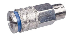 CEJN - 1/2 Male NPT European High Flow Pneumatic Hose Coupler - Steel/Brass, 1/4" Body Diam - Industrial Tool & Supply