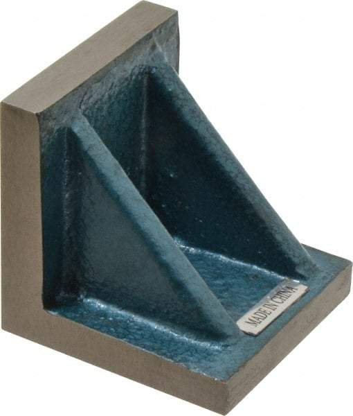 Interstate - 3" Wide x 3" Deep x 3" High Cast Iron Precision-Ground Angle Plate - Standard Plate, Flat Surface, Double Web, Single Plate - Industrial Tool & Supply