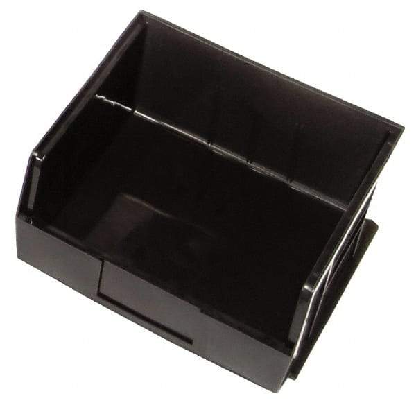 Quantum Storage - 50 Lb. Load Capacity, 10-7/8" Deep, Black Polypropylene Hopper Stacking Bin - 5" High x 11" Wide x 10-7/8" Long - Industrial Tool & Supply