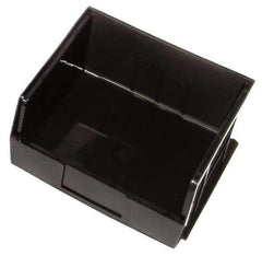 Quantum Storage - 50 Lb. Load Capacity, 10-7/8" Deep, Black Polypropylene Hopper Stacking Bin - 5" High x 11" Wide x 10-7/8" Long - Industrial Tool & Supply