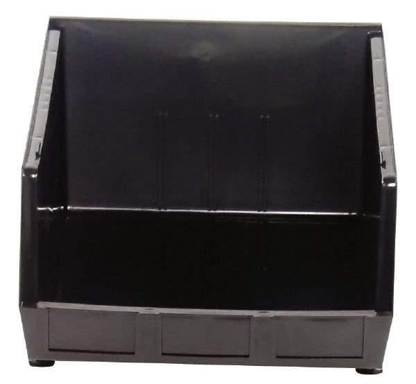 Quantum Storage - 75 Lb. Load Capacity, 18" Deep, Black Polypropylene Hopper Stacking Bin - 11" High x 16-1/2" Wide x 18" Long - Industrial Tool & Supply