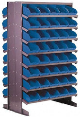 Quantum Storage - 24" Deep x 36" Wide x 60" High, Steel Floor Rack - 2 Sides, 64 Yellow Plastic Bins, 8-1/8" Bin Width x 4" Bin Height x 11-7/8" Bin Depth - Industrial Tool & Supply