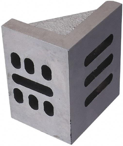 Interstate - 7" Wide x 4-1/2" Deep x 5-1/2" High Cast Iron Partially Machined Angle Plate - Slotted Plate, Through-Slots on Surface, Webbed, Single Plate - Industrial Tool & Supply