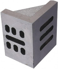 Interstate - 8" Wide x 5" Deep x 6" High Cast Iron Partially Machined Angle Plate - Slotted Plate, Through-Slots on Surface, Webbed, Single Plate - Industrial Tool & Supply