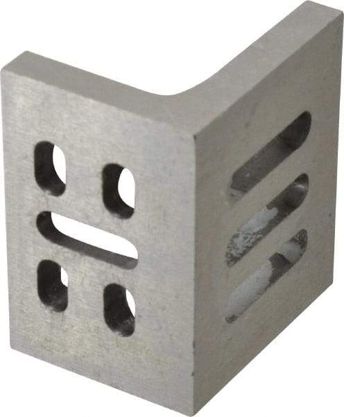 Interstate - 3" Wide x 2" Deep x 2-1/2" High Cast Iron Partially Machined Angle Plate - Slotted Plate, Through-Slots on Surface, Webbed, Single Plate - Industrial Tool & Supply