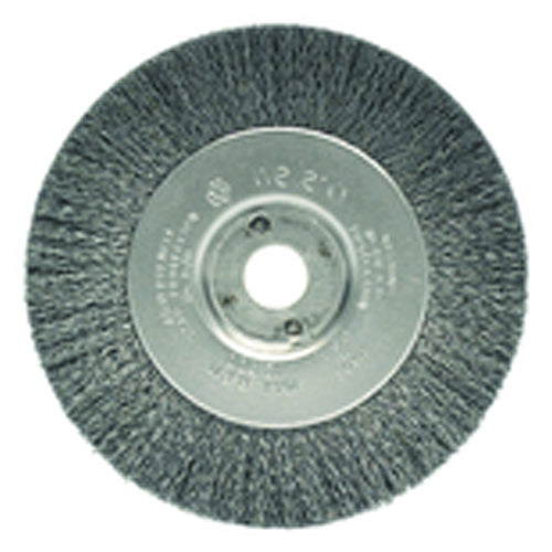 4″ Diameter-3/8″-1/2″ Arbor Hole - Crimped Steel Wire Straight Wheel - Industrial Tool & Supply
