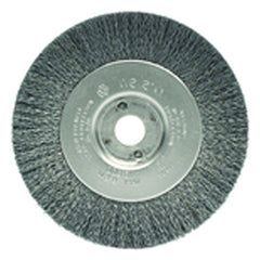 4″ Diameter-3/8″-1/2″ Arbor Hole - Crimped Steel Wire Straight Wheel - Industrial Tool & Supply