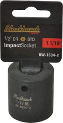 Blackhawk by Proto - 1/2" Drive 1-1/16" Standard Impact Socket - 6 Points, 1-3/4" OAL - Industrial Tool & Supply