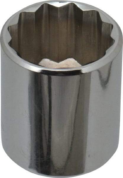 Blackhawk by Proto - 3/8" Drive, Standard Hand Socket - 12 Points, 1-13/64" OAL, Chrome Finish - Industrial Tool & Supply
