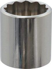 Blackhawk by Proto - 3/8" Drive, Standard Hand Socket - 12 Points, 1-13/64" OAL, Chrome Finish - Industrial Tool & Supply