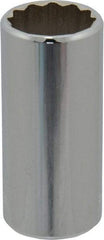 Blackhawk by Proto - 3/4", 3/8" Drive, Deep Hand Socket - 12 Points, 2-15/64" OAL, Chrome Finish - Industrial Tool & Supply