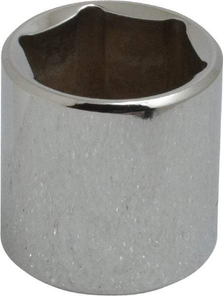 Blackhawk by Proto - 3/8" Drive, Standard Hand Socket - 6 Points, 1-13/64" OAL, Chrome Finish - Industrial Tool & Supply