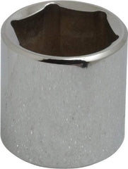 Blackhawk by Proto - 3/8" Drive, Standard Hand Socket - 6 Points, 1-13/64" OAL, Chrome Finish - Industrial Tool & Supply