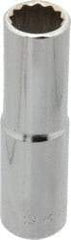 Blackhawk by Proto - 9/16", 1/2" Drive, Deep Hand Socket - 12 Points, 3-1/8" OAL, Chrome Finish - Industrial Tool & Supply