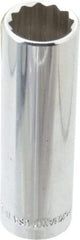 Blackhawk by Proto - 11/16", 1/2" Drive, Deep Hand Socket - 12 Points, 3-1/8" OAL, Chrome Finish - Industrial Tool & Supply