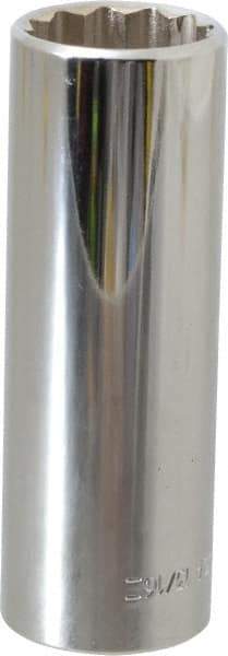 Blackhawk by Proto - 13/16", 1/2" Drive, Deep Hand Socket - 12 Points, 3-1/8" OAL, Chrome Finish - Industrial Tool & Supply