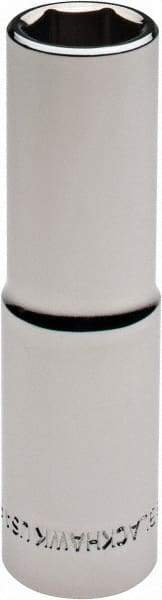 Blackhawk by Proto - 9/16", 1/2" Drive, Deep Hand Socket - 6 Points, 3-3/32" OAL, Chrome Finish - Industrial Tool & Supply