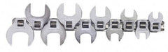 Blackhawk by Proto - 10 Piece 3/8" Drive Open End Crowfoot Wrench Set - 3/8 to 1", with Clip Rail - Industrial Tool & Supply