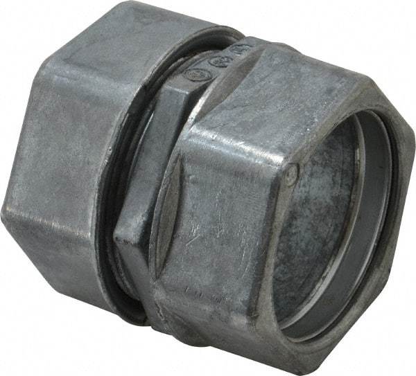 Thomas & Betts - 1-1/2" Trade, Die Cast Zinc Compression EMT Conduit Coupling - Noninsulated - Industrial Tool & Supply