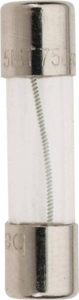 Ferraz Shawmut - 250 VAC, 0.75 Amp, Time Delay Miniature Glass Fuse - Clip Mount, 20mm OAL, 5mm Diam - Industrial Tool & Supply