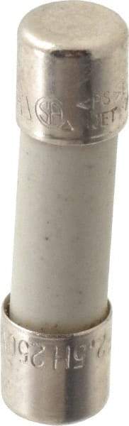 Ferraz Shawmut - 250 VAC, 2.5 Amp, Fast-Acting Miniature Ceramic Fuse - Clip Mount, 20mm OAL, 5mm Diam - Industrial Tool & Supply