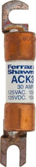 Ferraz Shawmut - 30 Amp Time Delay Round Forklift & Truck Fuse - 125VAC, 125VDC, 3.07" Long x 0.5" Wide, Bussman ACK30, Ferraz Shawmut ACK30 - Industrial Tool & Supply