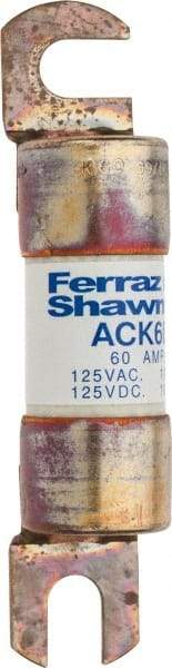 Ferraz Shawmut - 60 Amp Time Delay Round Forklift & Truck Fuse - 125VAC, 125VDC, 3.74" Long x 0.75" Wide, Bussman ACK60, Ferraz Shawmut ACK60 - Industrial Tool & Supply