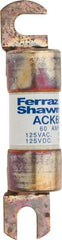 Ferraz Shawmut - 60 Amp Time Delay Round Forklift & Truck Fuse - 125VAC, 125VDC, 3.74" Long x 0.75" Wide, Bussman ACK60, Ferraz Shawmut ACK60 - Industrial Tool & Supply